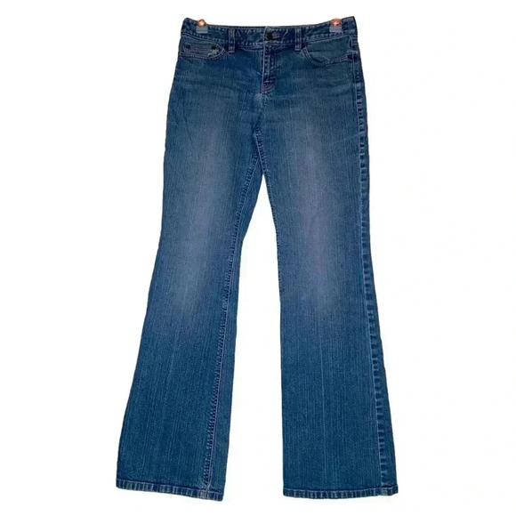 Distressed Ann Taylor Loft Jeans Size 6 Long Flare Leg - Picture 5 of 14